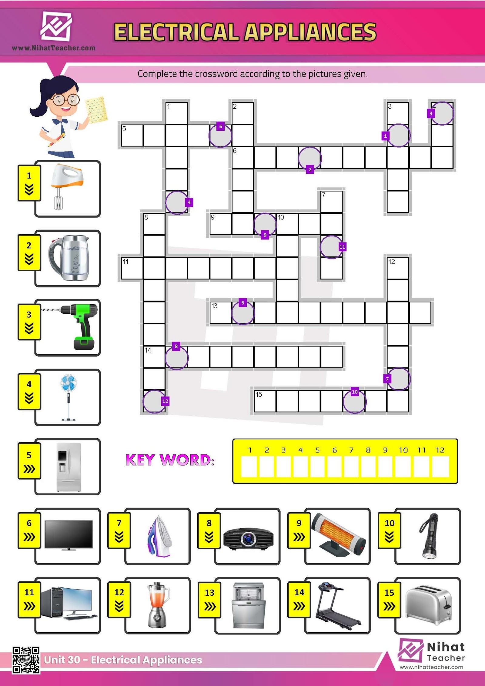 Unit 30 Electrical Appliances Crossword Free English Learning And Teaching Resources Free PDF Worksheets And Multiple Choice Tests Unit 30 Electrical Appliances Crossword Free English Learning And Teaching Resources Free PDF Worksheets And Multiple Choice Tests