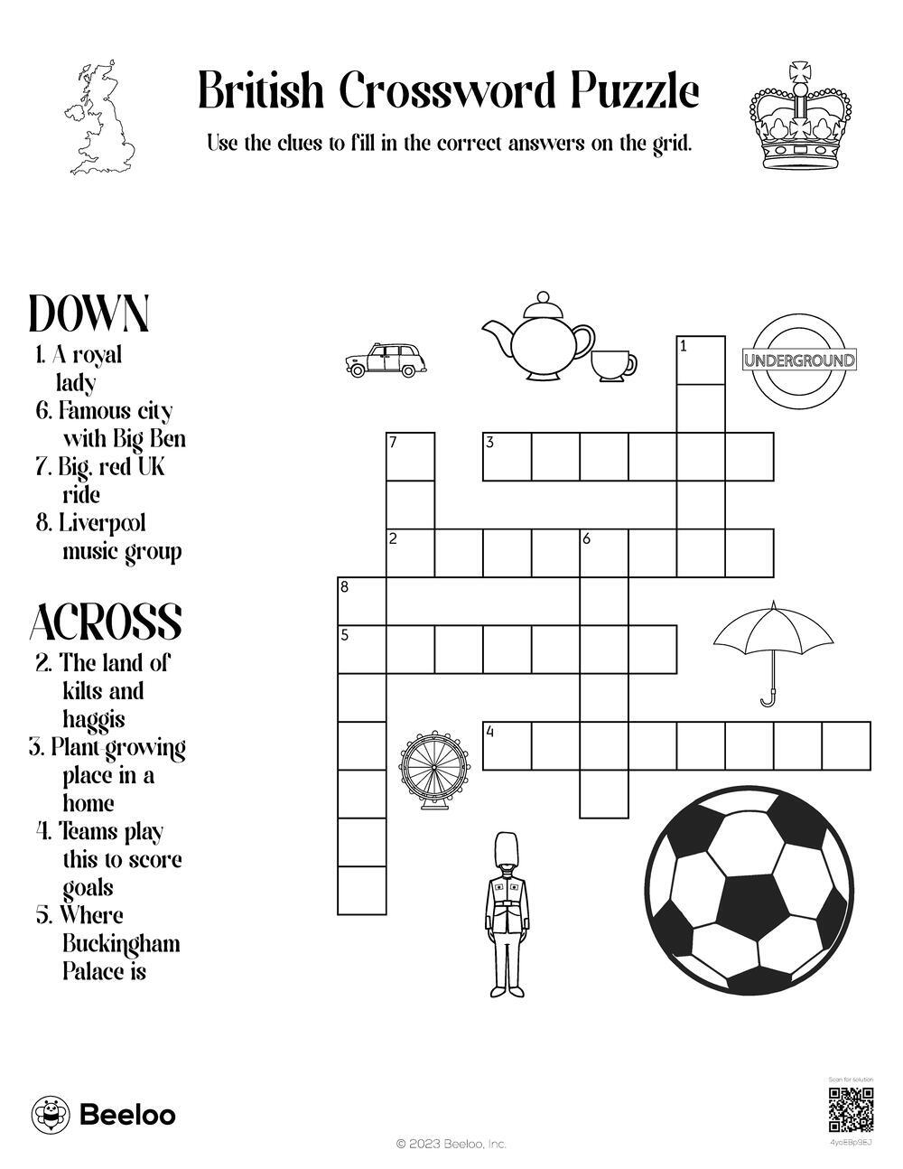 United Kingdom themed Crossword Puzzles Beeloo Printable Crafts And Activities For Kids United Kingdom themed Crossword Puzzles Beeloo Printable Crafts And Activities For Kids