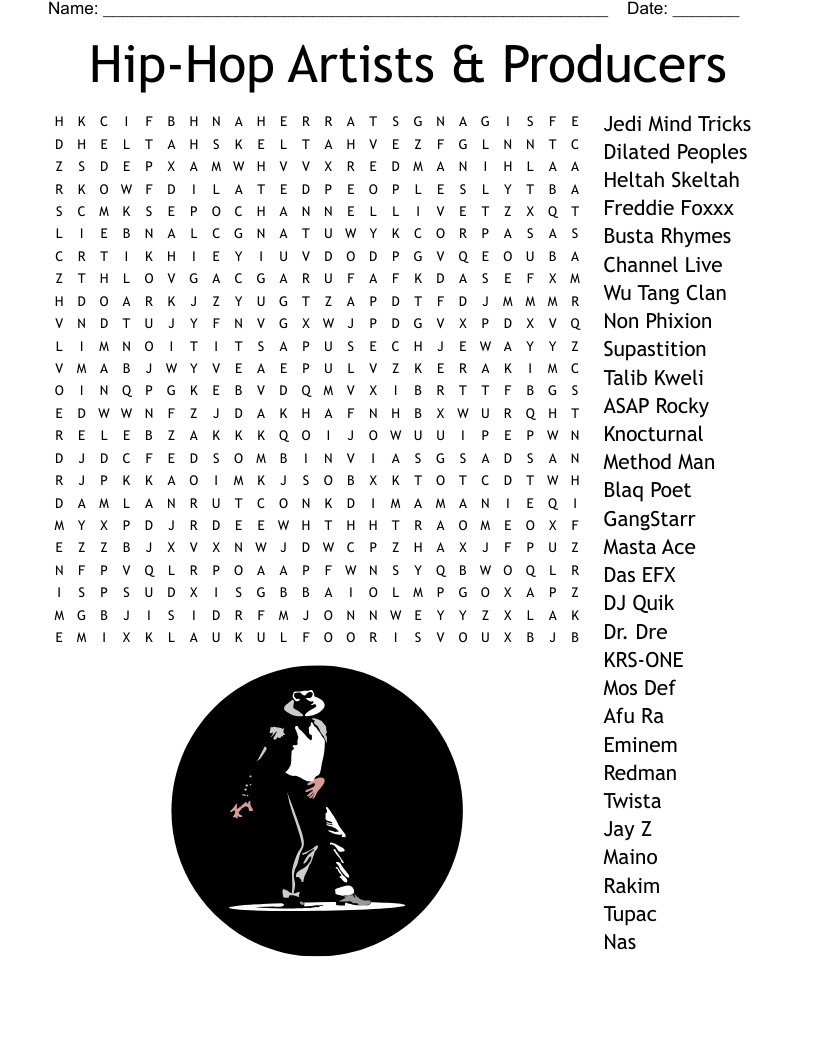 Urban Hip Hop Crosswords Word Searches Bingo Cards WordMint Urban Hip Hop Crosswords Word Searches Bingo Cards WordMint