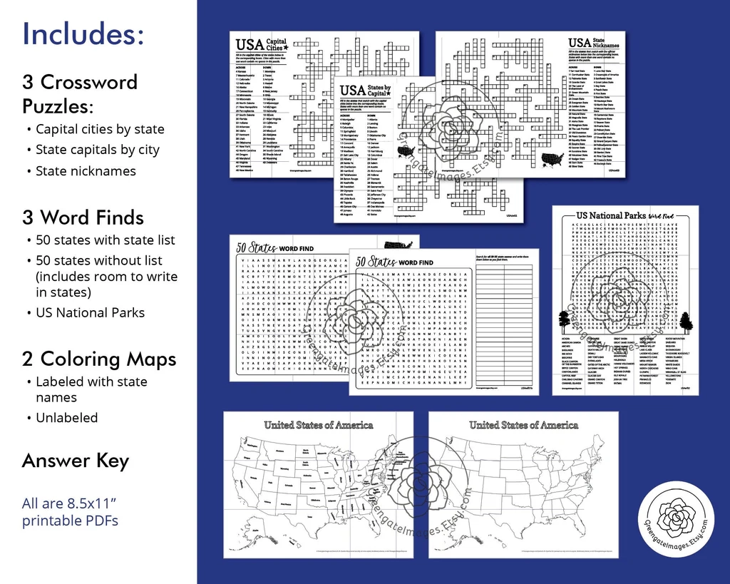 USA Activity Printables Pack Greengate Images USA Activity Printables Pack Greengate Images