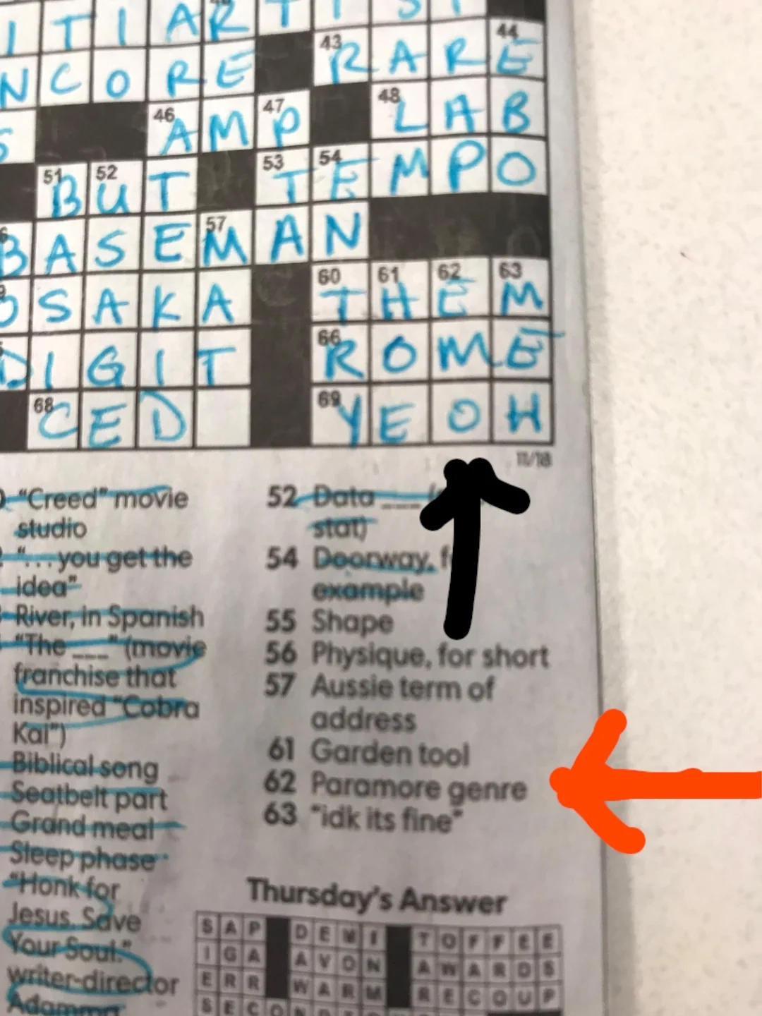 USA Today Crossword Clue From Friday R Paramore USA Today Crossword Clue From Friday R Paramore