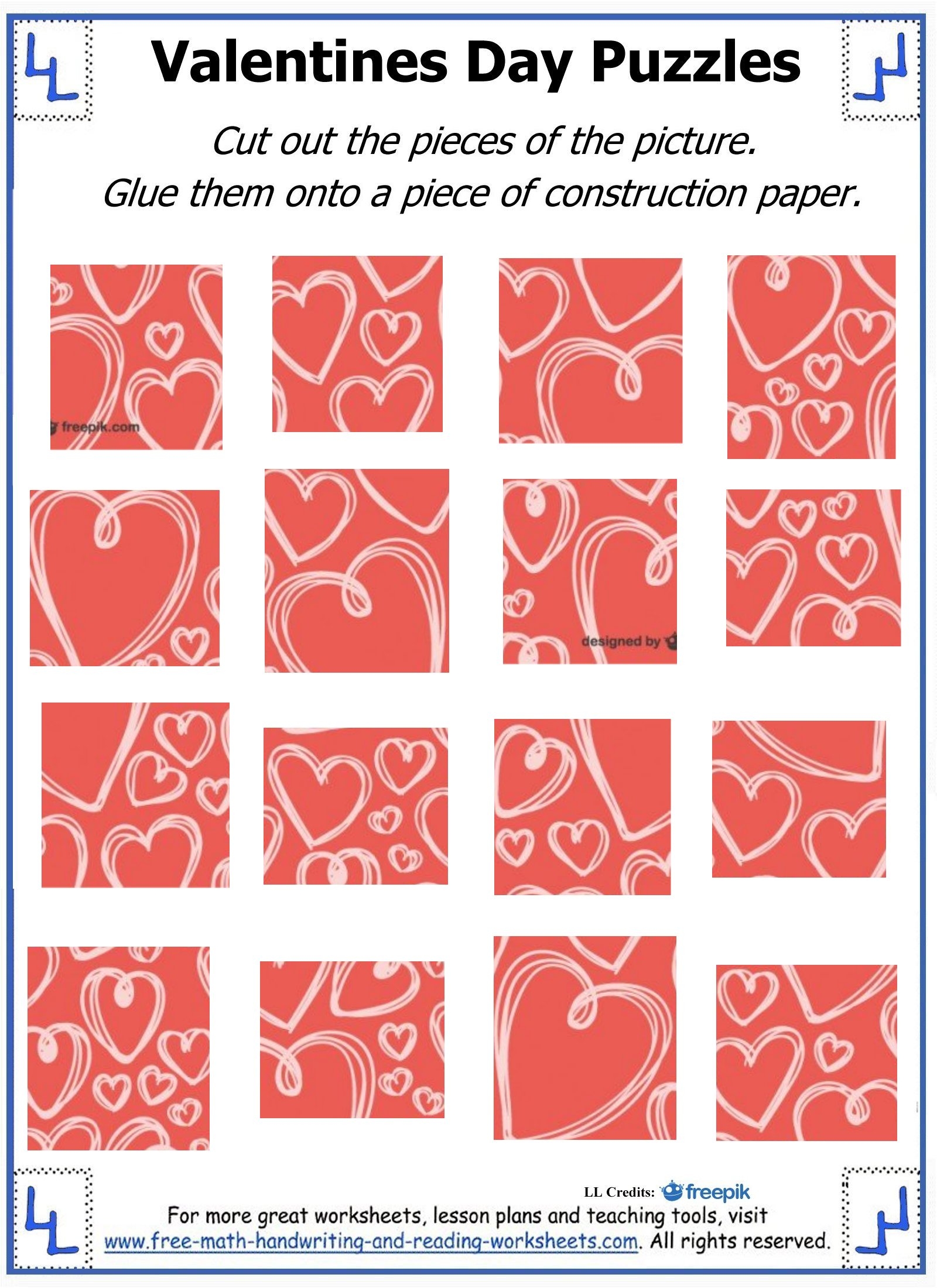 Valentine Day Puzzles Printable Cut Paste Puzzles Valentine Day Puzzles Printable Cut Paste Puzzles