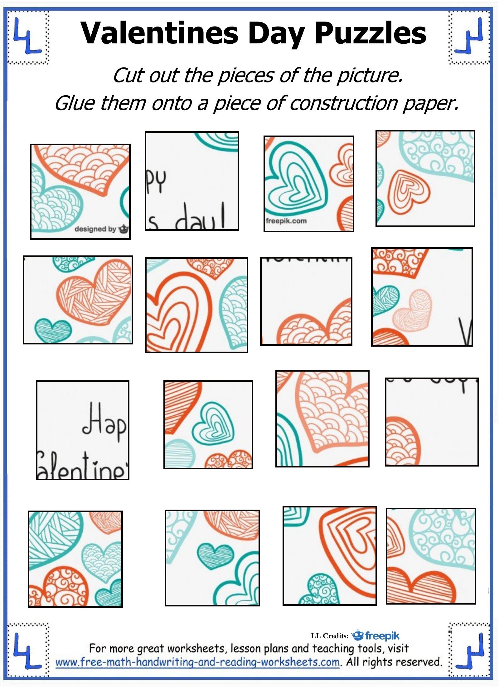 Valentine Day Puzzles Printable Cut Paste Puzzles Valentine Day Puzzles Printable Cut Paste Puzzles
