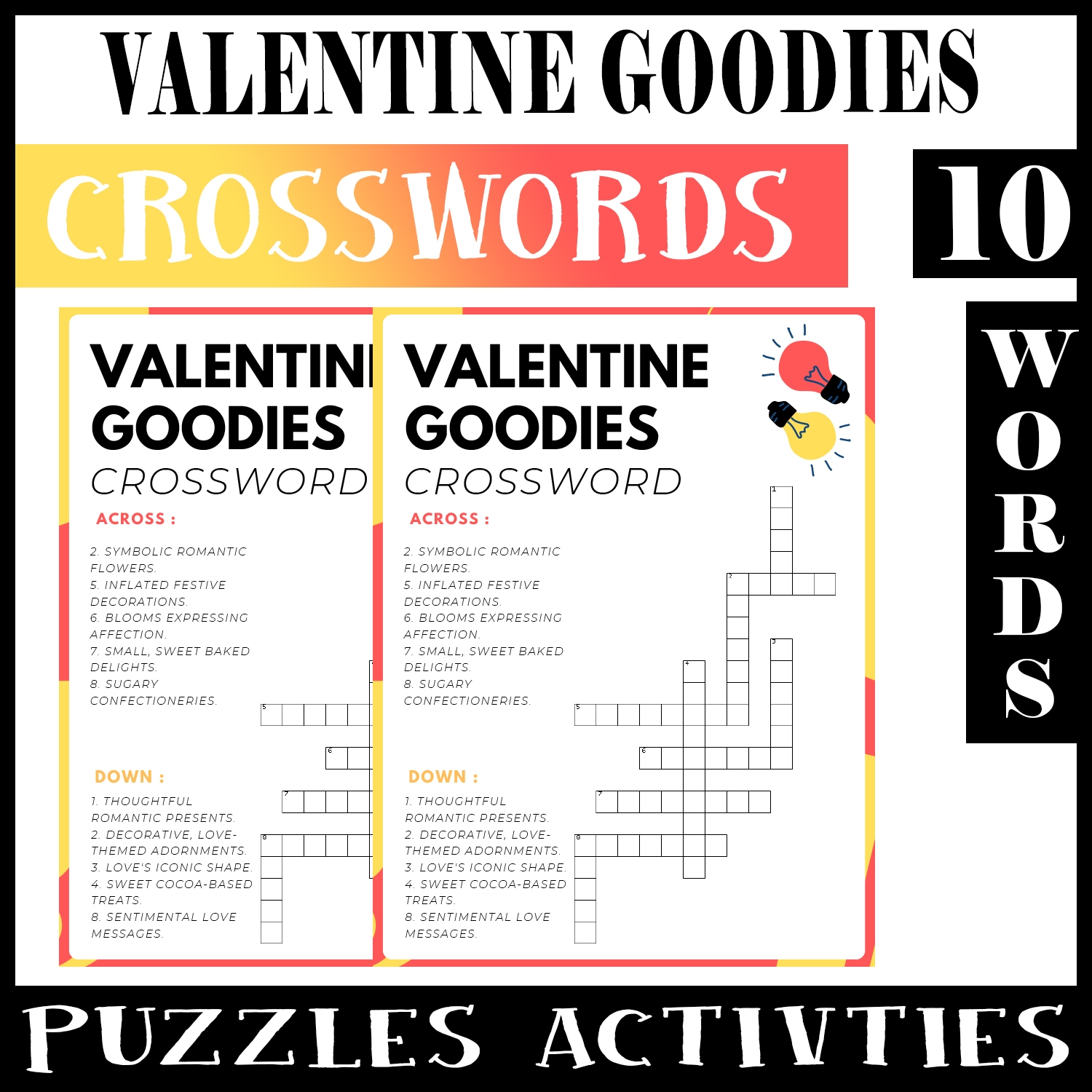 Valentine Goodies No Prep Crossword Puzzle Worksheet Activity For Morning Work Made By Teachers Valentine Goodies No Prep Crossword Puzzle Worksheet Activity For Morning Work Made By Teachers