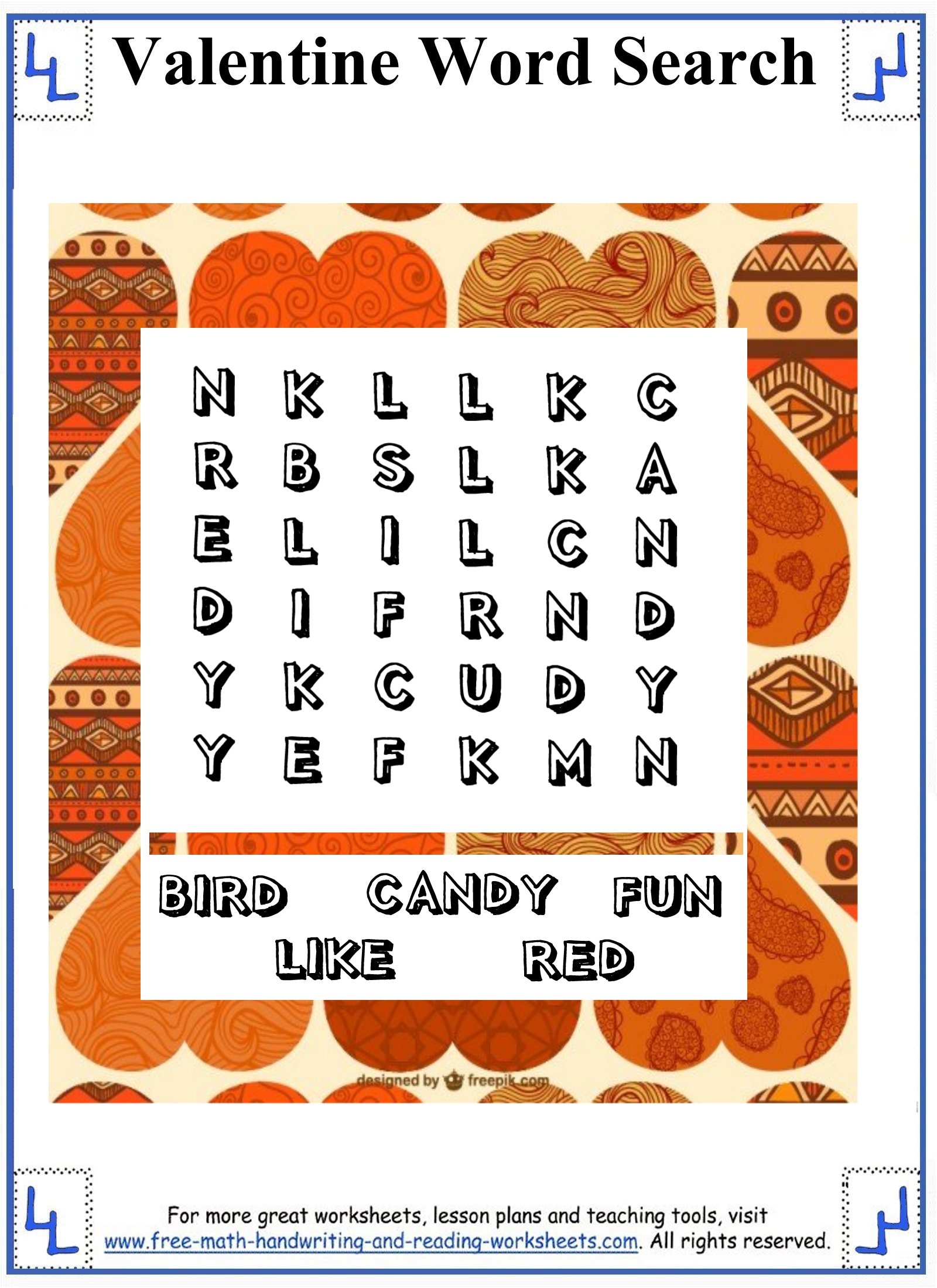 Valentine Word Search Printable Puzzles Valentine Word Search Printable Puzzles