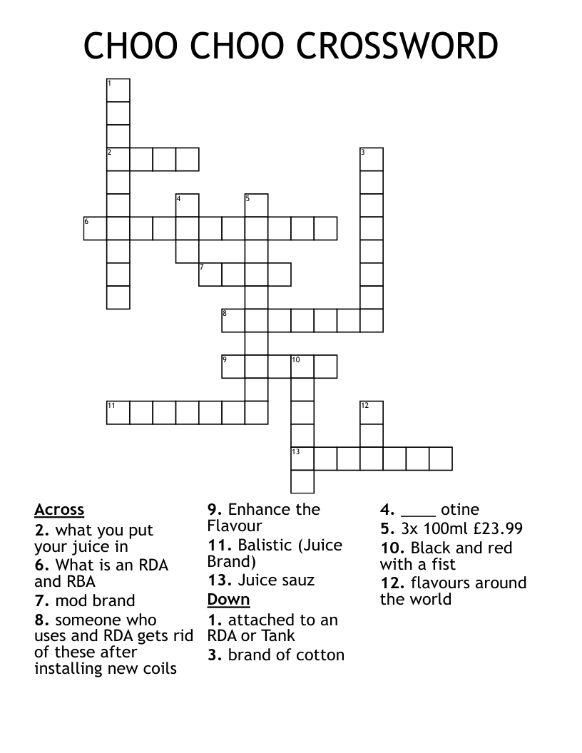 Vape Related Crossword WordMint