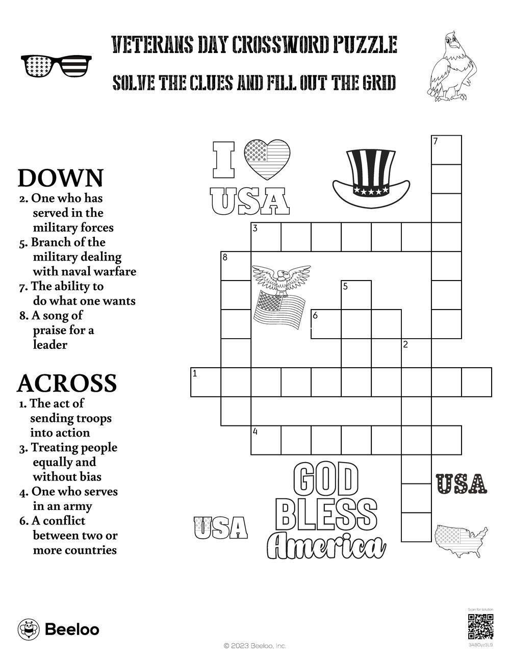Veterans Day Crossword Puzzle Beeloo Printable Crafts And Activities For Kids Veterans Day Crossword Puzzle Beeloo Printable Crafts And Activities For Kids