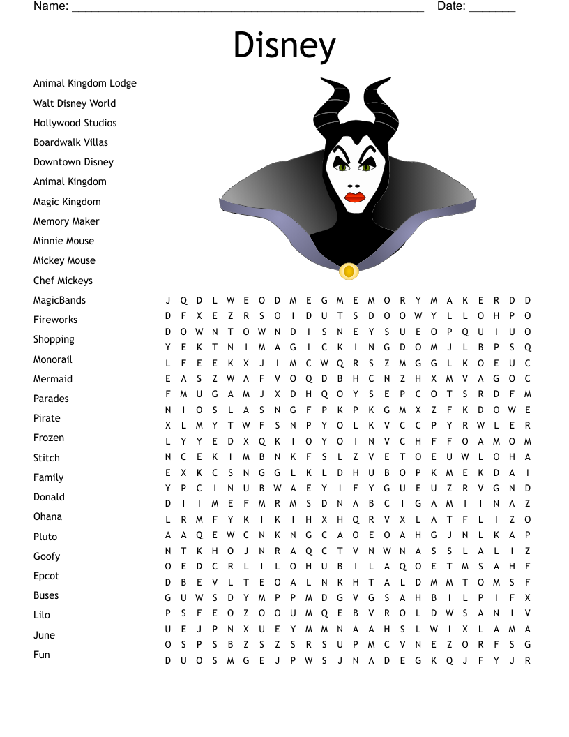 WALT DISNEY Crossword WordMint WALT DISNEY Crossword WordMint