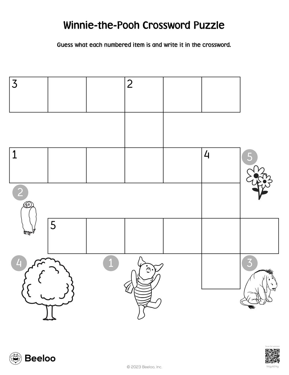 Winnie the Pooh Crossword Puzzle Beeloo Printable Crafts And Activities For Kids Winnie the Pooh Crossword Puzzle Beeloo Printable Crafts And Activities For Kids