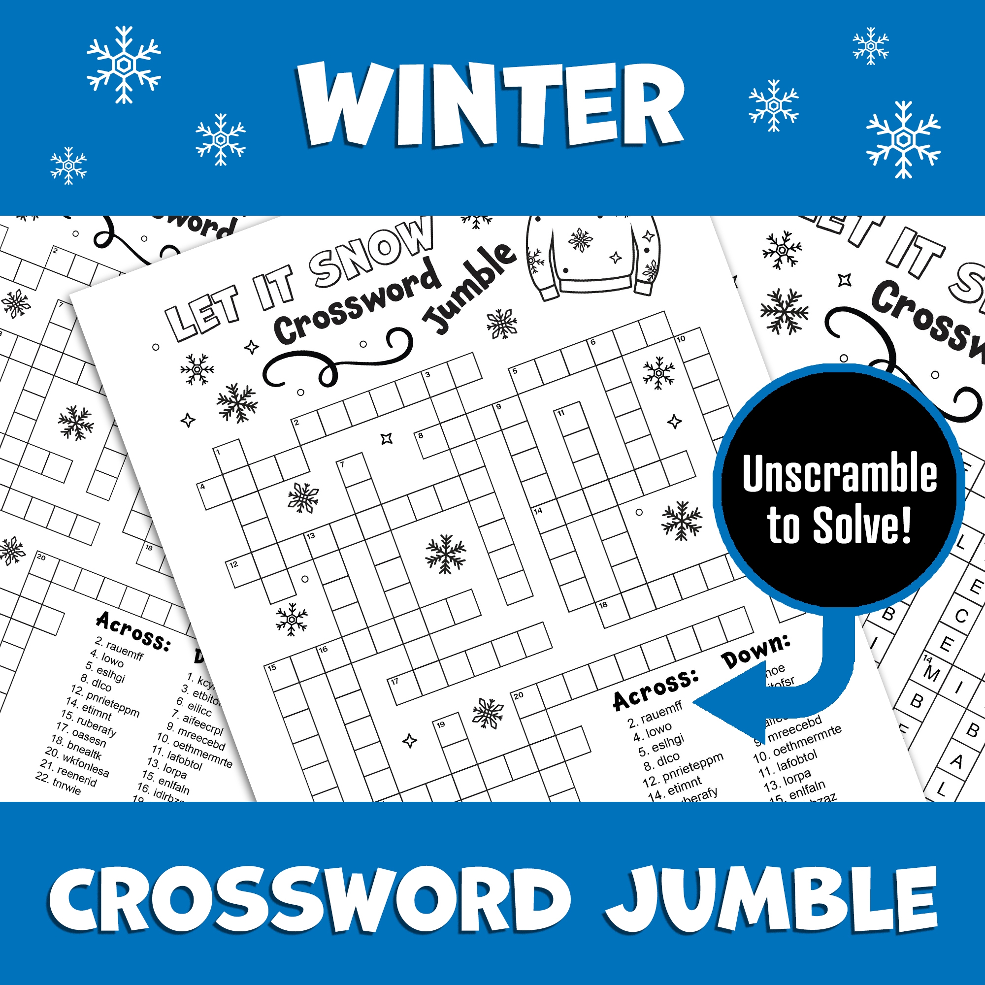 Winter Crossword Jumble Puzzle Word Scramble Word Unscramble Winter Vocabulary Made By Teachers Winter Crossword Jumble Puzzle Word Scramble Word Unscramble Winter Vocabulary Made By Teachers