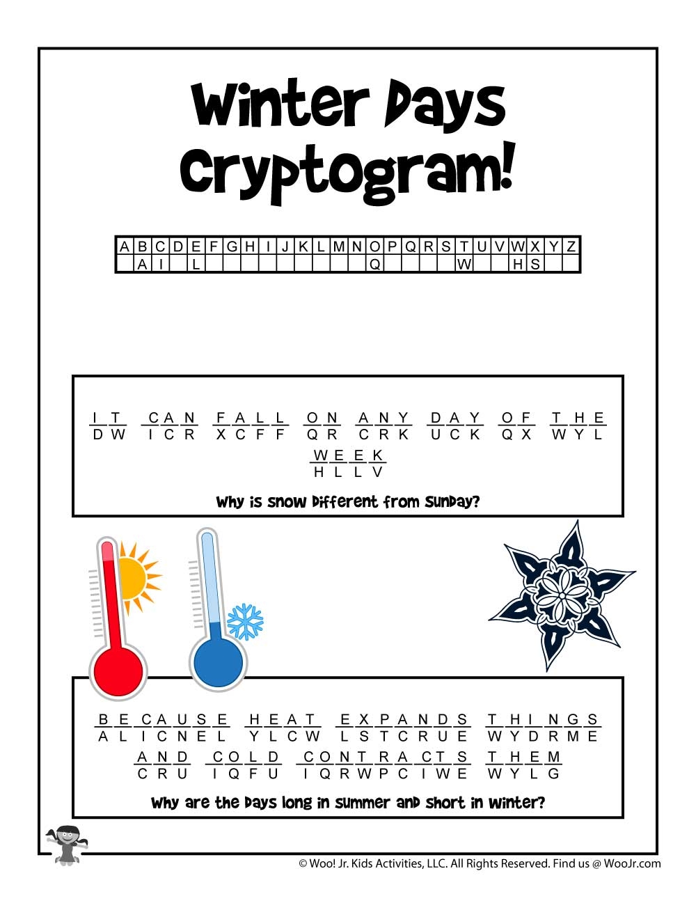 Winter Cryptogram Word Puzzles Woo Jr Kids Activities Children s Publishing