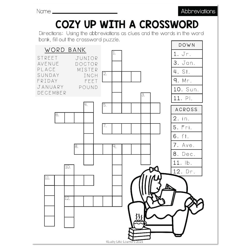 Winter Early Finishers 2nd Grade ELA Abbreviations Cozy Up Worksheets Library Winter Early Finishers 2nd Grade ELA Abbreviations Cozy Up Worksheets Library