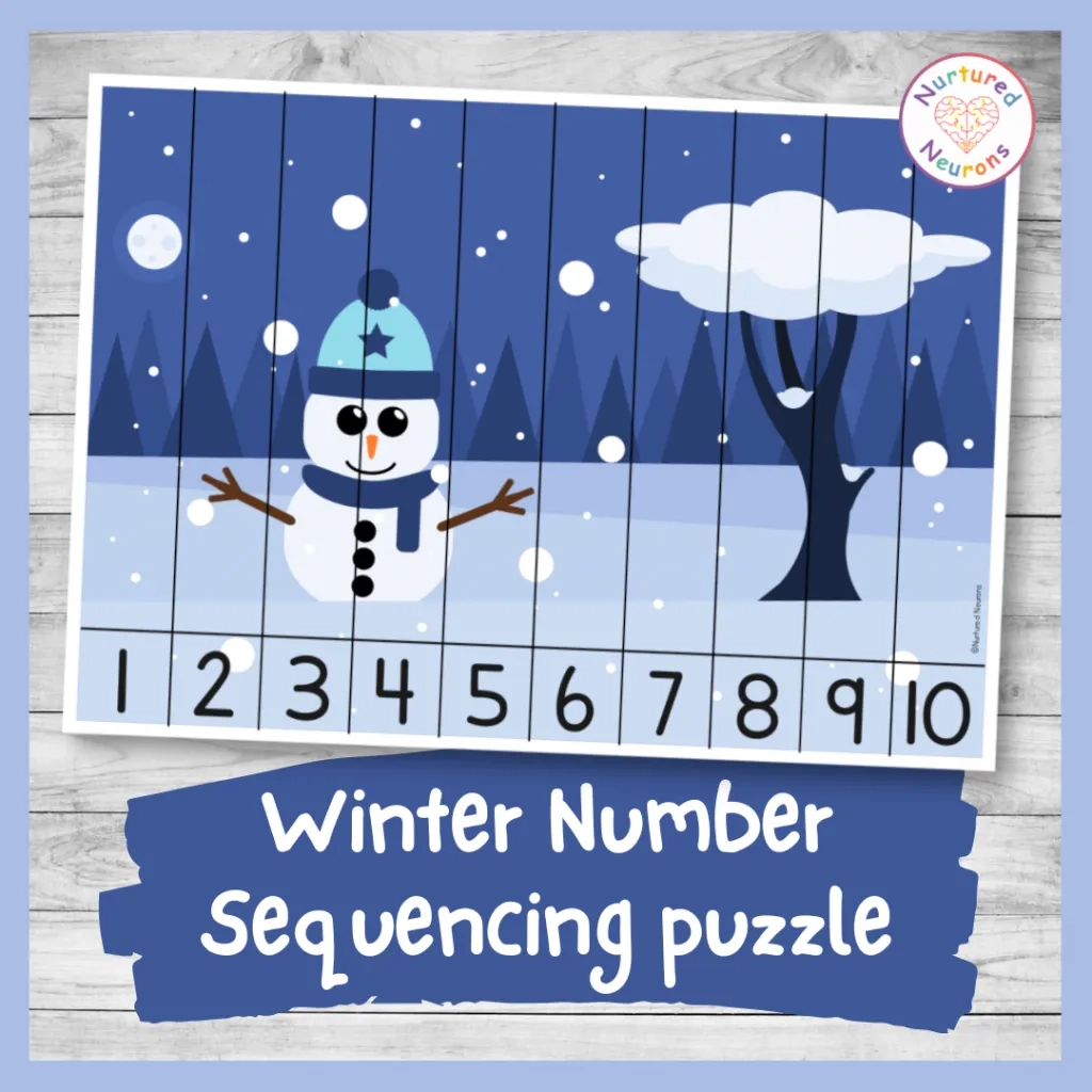 Winter Number Sequencing Puzzle 1 10 Printable PDF Nurtured Neurons Winter Number Sequencing Puzzle 1 10 Printable PDF Nurtured Neurons