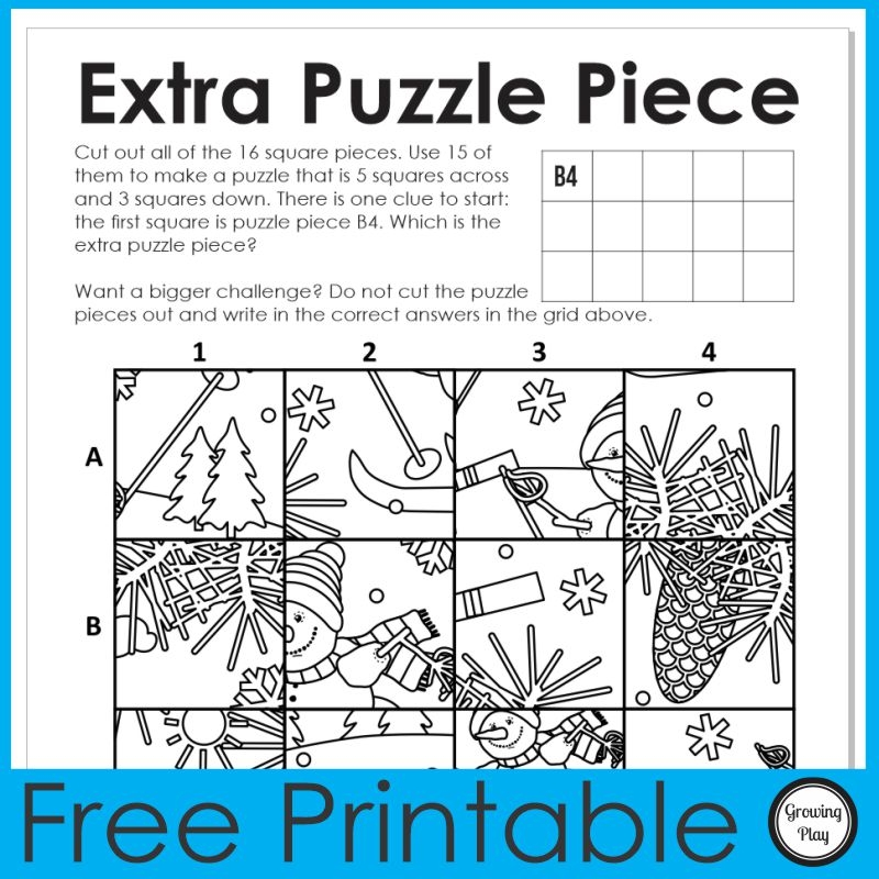 Winter Puzzle Printable FREE Growing Play Winter Puzzle Printable FREE Growing Play