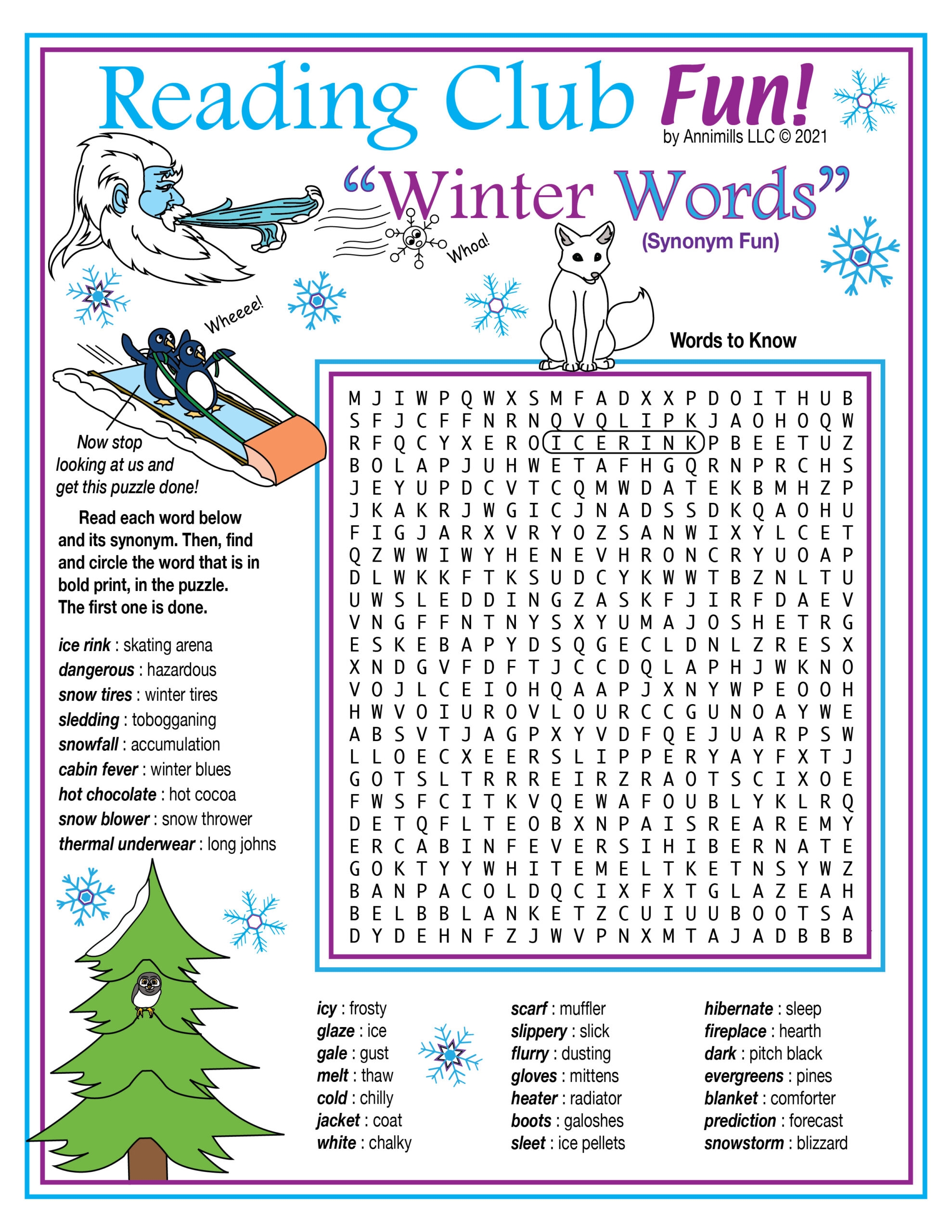 Winter Vocabulary Synonyms Printable Crossword Puzzle Word Search Made By Teachers Winter Vocabulary Synonyms Printable Crossword Puzzle Word Search Made By Teachers