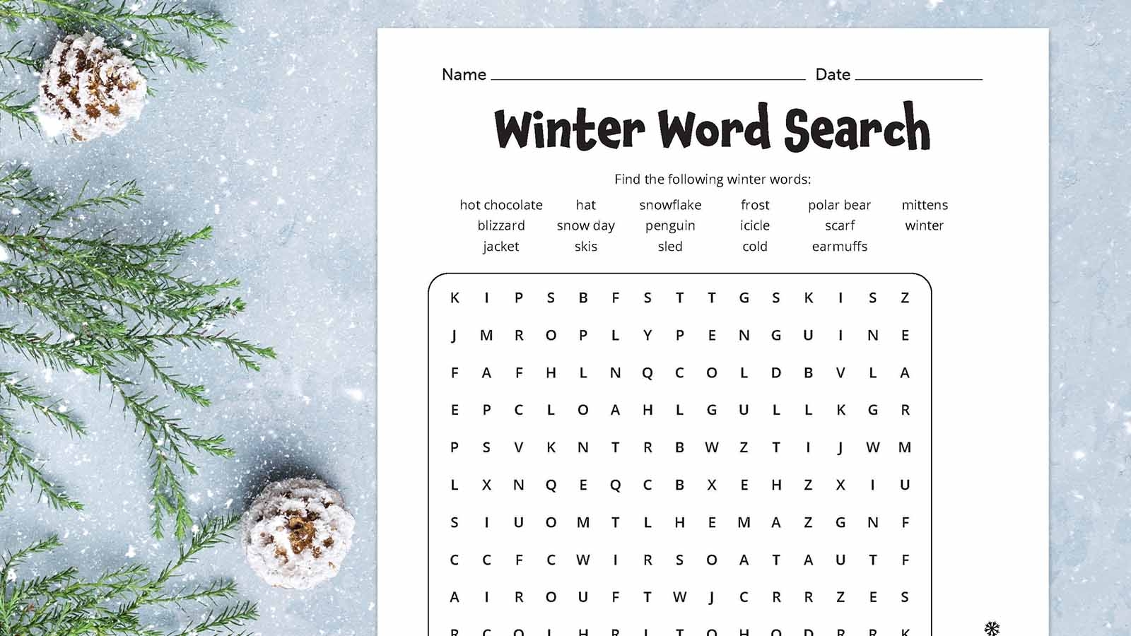 Winter Word Puzzles Printable Winter Word Puzzles Printable