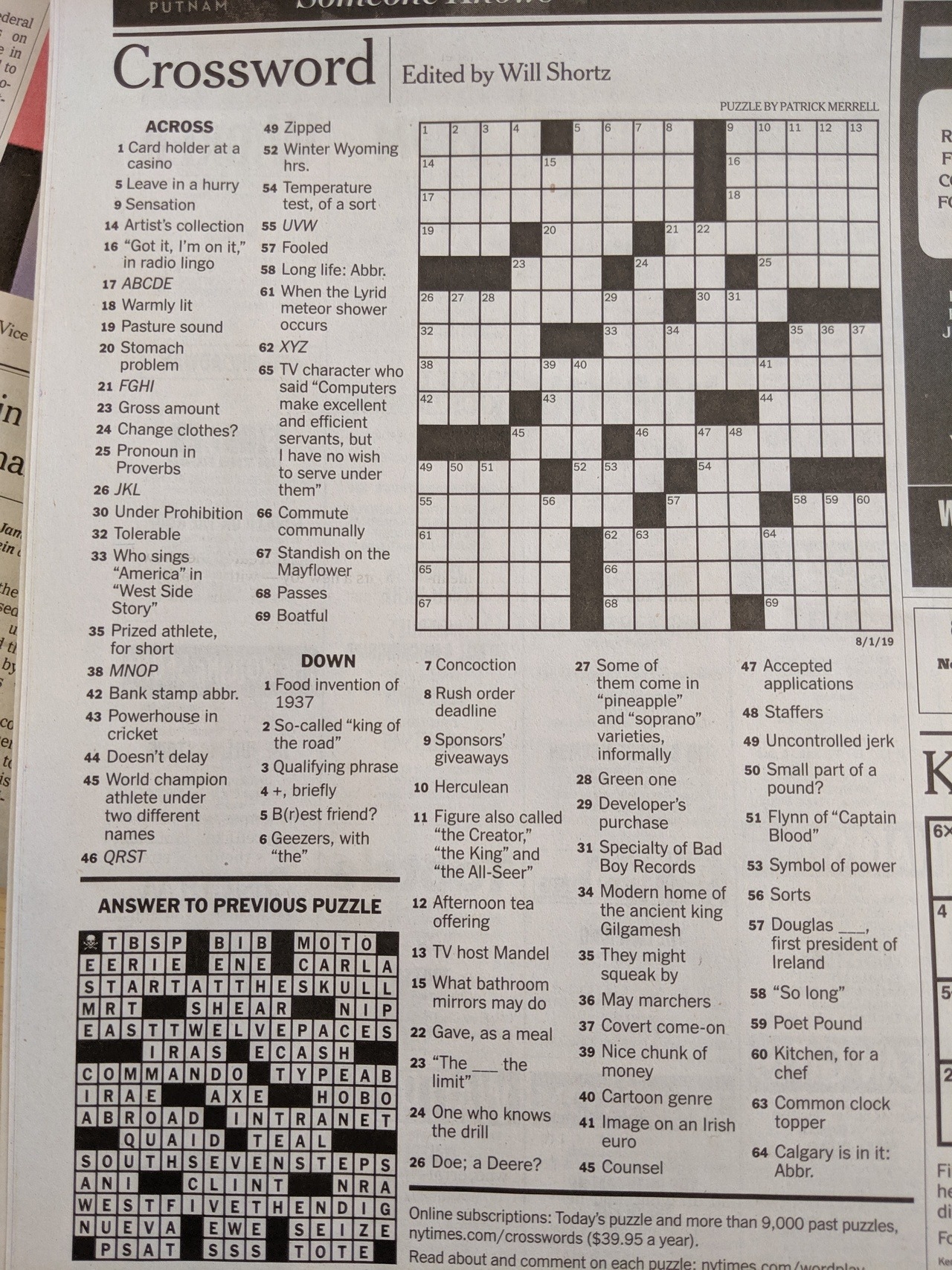 Yo Is This Ageist On The NY Times Crossword Puzzle For Thurs Aug 1 Yo Is This Ageist On The NY Times Crossword Puzzle For Thurs Aug 1